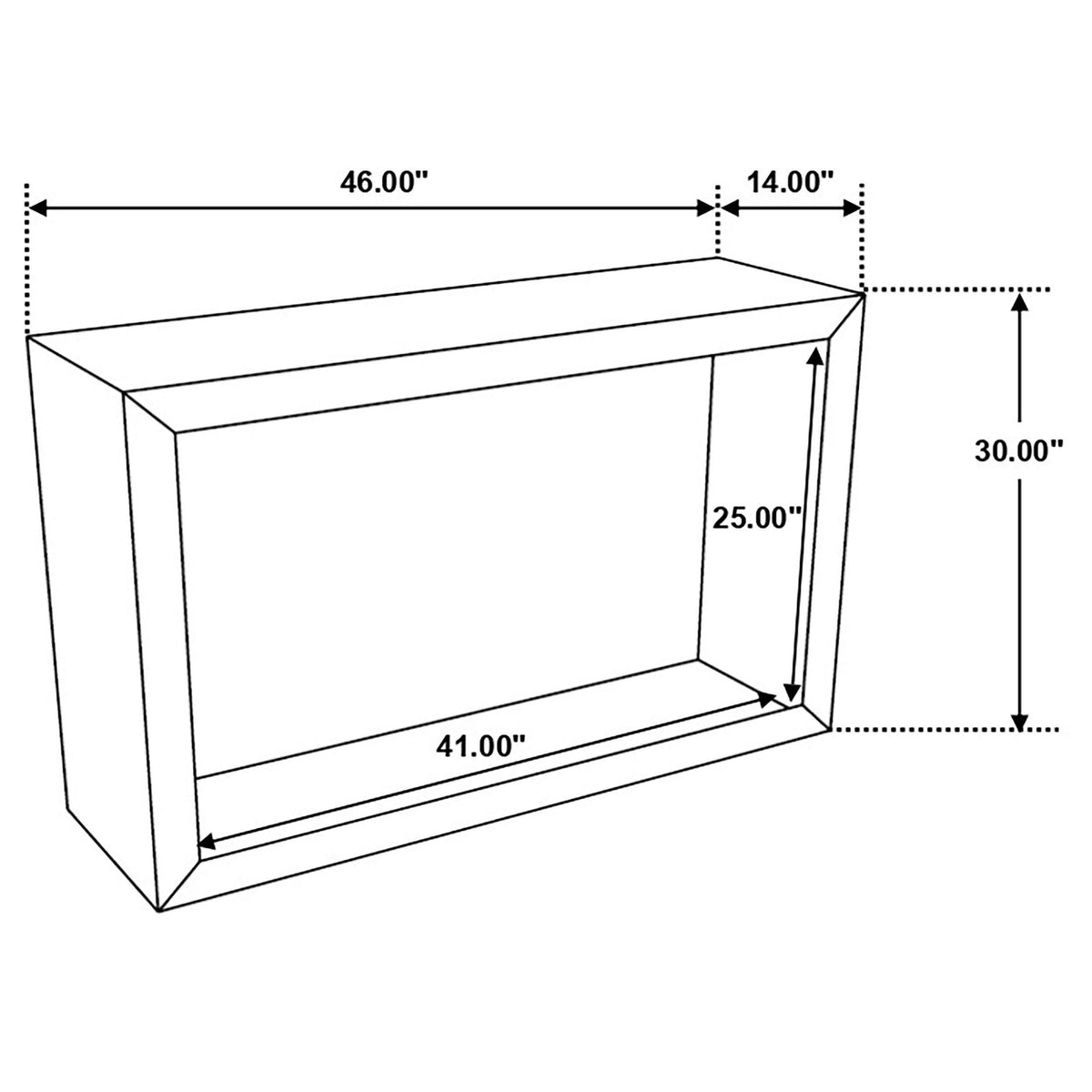 Consola de sofá rectangular Benton de madera maciza natural