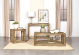 Consola de sofá rectangular Benton de madera maciza natural