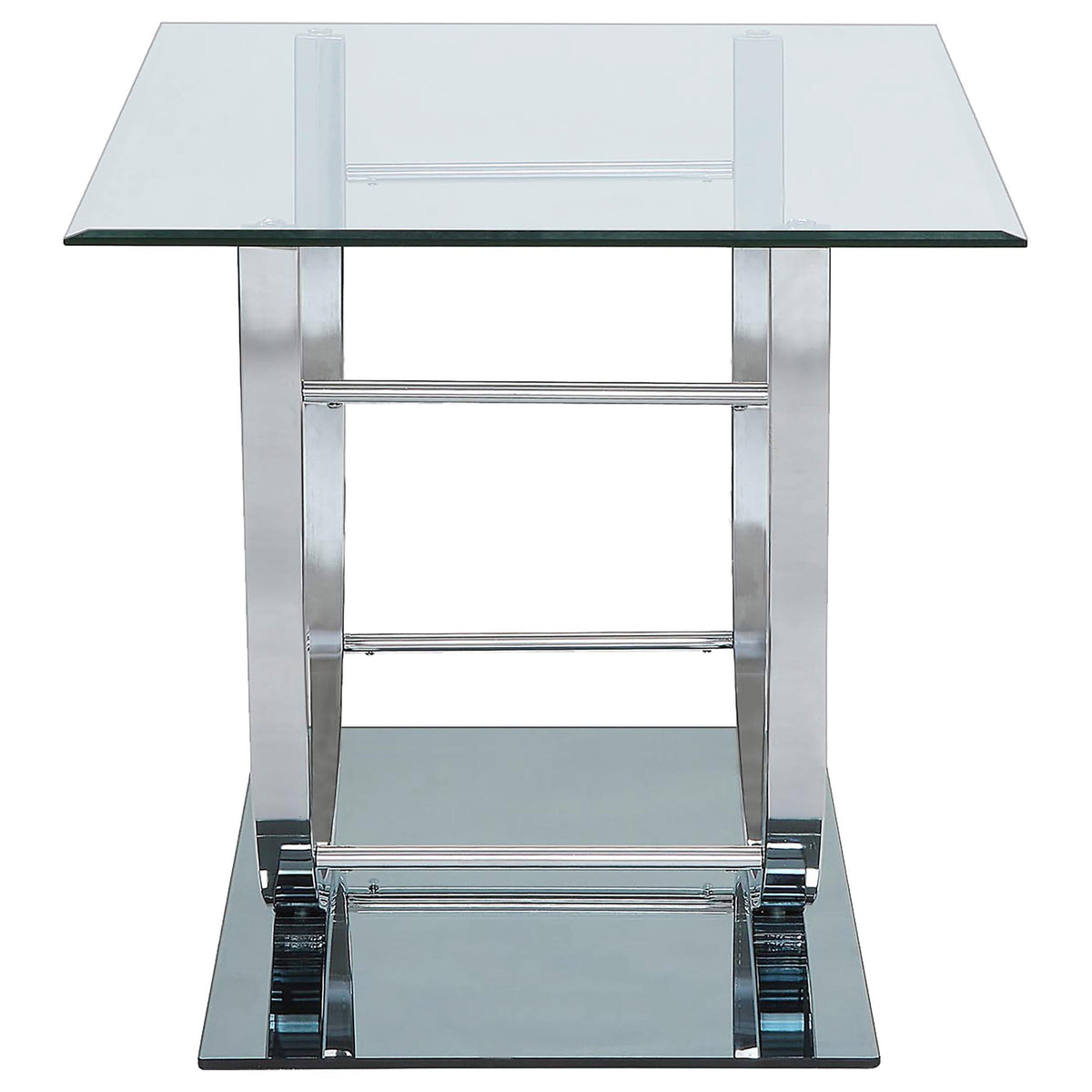 Danville 2-piece Glass Top Coffee and End Table Set Chrome