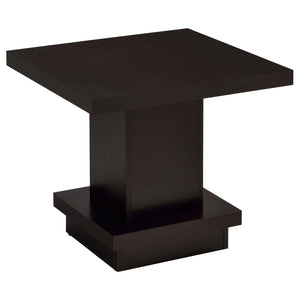 Mesa auxiliar de madera de ingeniería cuadrada Reston Cappuccino