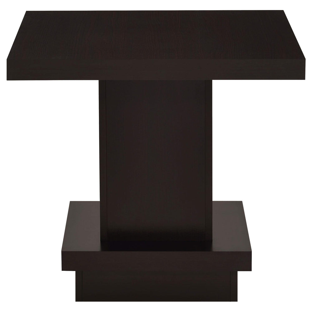 Mesa auxiliar de madera de ingeniería cuadrada Reston Cappuccino