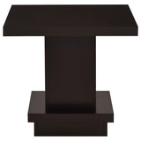 Mesa auxiliar de madera de ingeniería cuadrada Reston Cappuccino