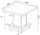 Mesa auxiliar de madera de ingeniería cuadrada Reston Cappuccino