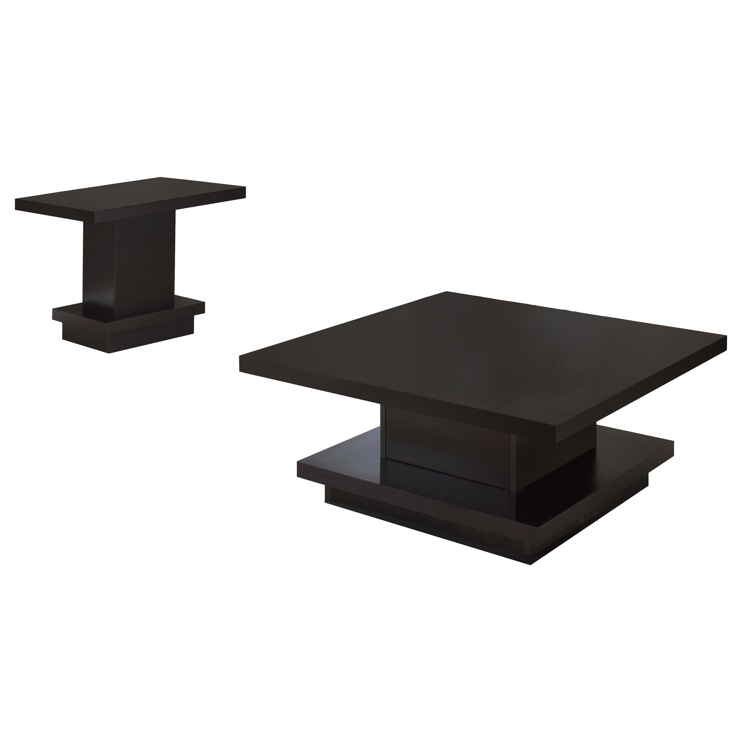 Reston 2-piece Square Coffee and End Table Set Cappuccino