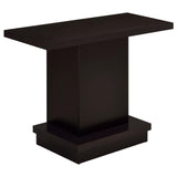 Mesa consola con pedestal de madera de ingeniería Reston, color capuchino