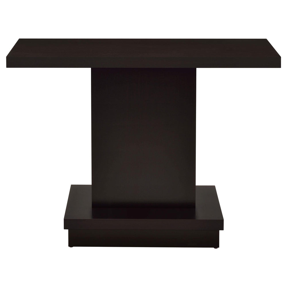 Mesa consola con pedestal de madera de ingeniería Reston, color capuchino