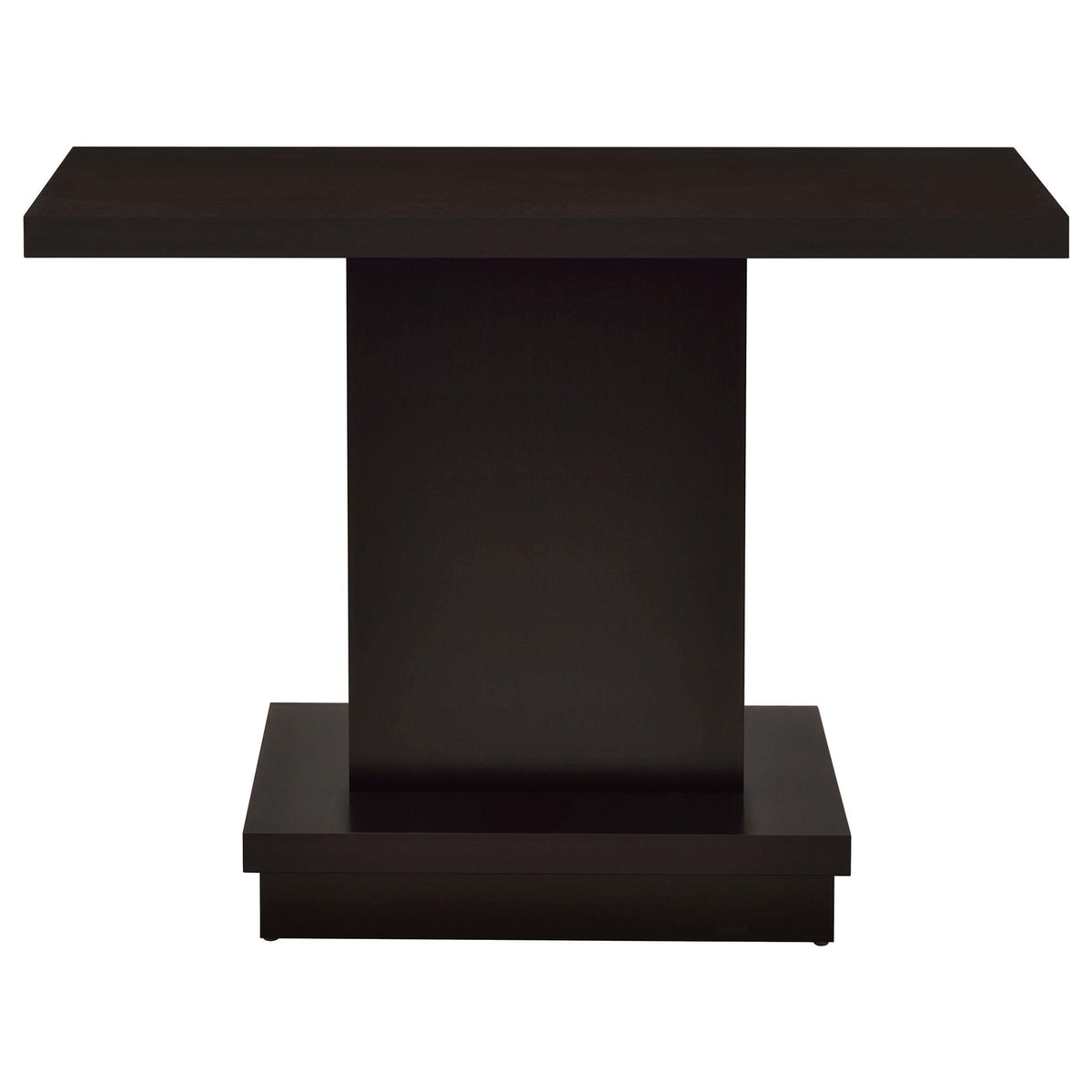 Mesa consola con pedestal de madera de ingeniería Reston, color capuchino