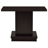 Mesa consola con pedestal de madera de ingeniería Reston, color capuchino