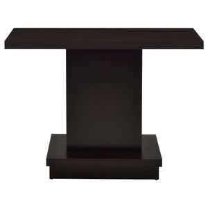 Mesa consola con pedestal de madera de ingeniería Reston, color capuchino