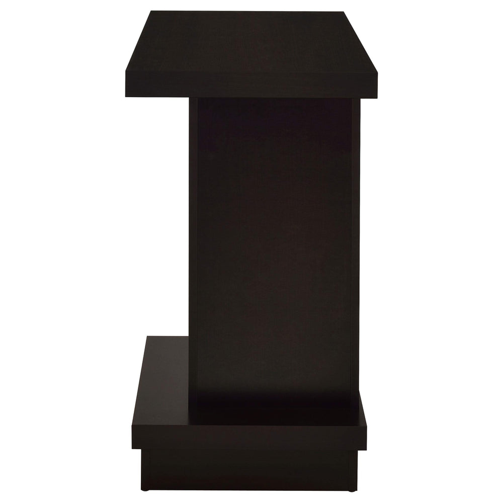 Mesa consola con pedestal de madera de ingeniería Reston, color capuchino