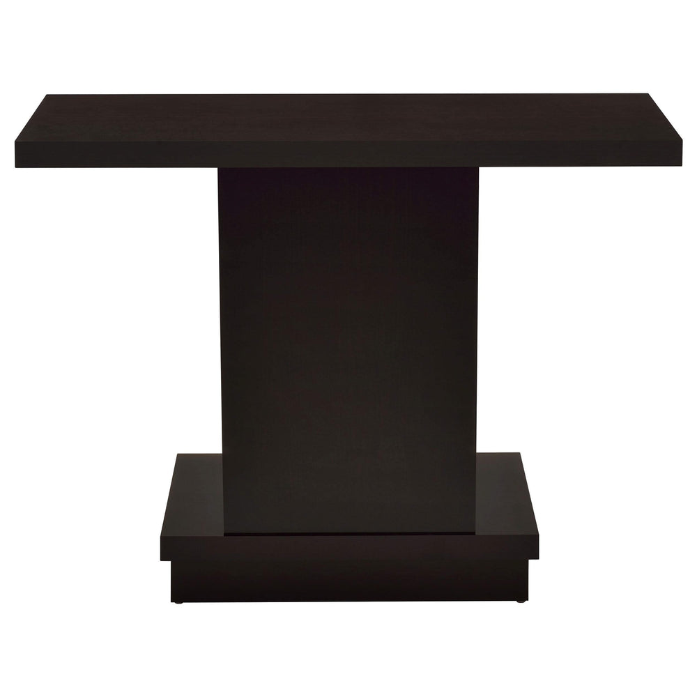 Mesa consola con pedestal de madera de ingeniería Reston, color capuchino