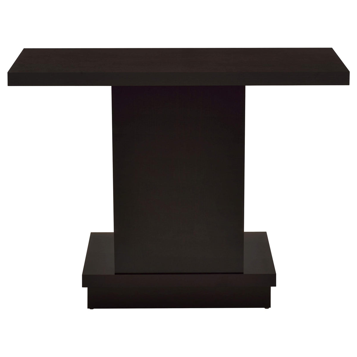 Mesa consola con pedestal de madera de ingeniería Reston, color capuchino