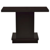 Mesa consola con pedestal de madera de ingeniería Reston, color capuchino