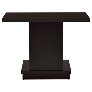 Mesa consola con pedestal de madera de ingeniería Reston, color capuchino
