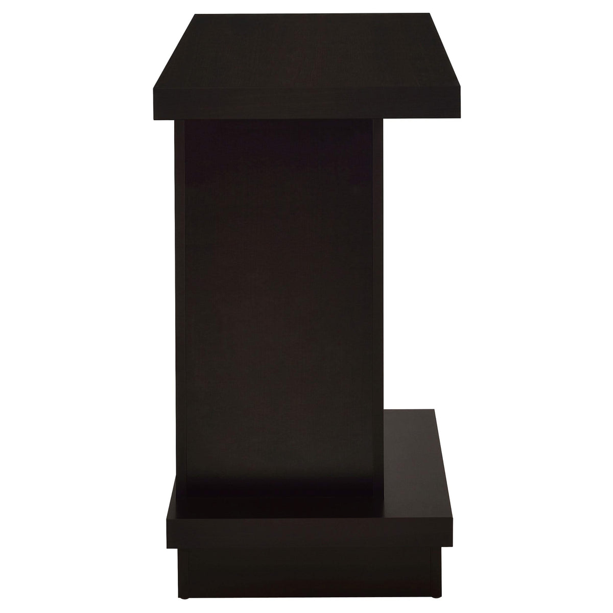 Mesa consola con pedestal de madera de ingeniería Reston, color capuchino