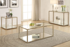 Consola de entrada Cora con tapa de vidrio y cromo chocolate