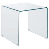 Mesa auxiliar cuadrada Ripley de vidrio templado curvado transparente