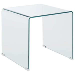 Mesa auxiliar cuadrada Ripley de vidrio templado curvado transparente