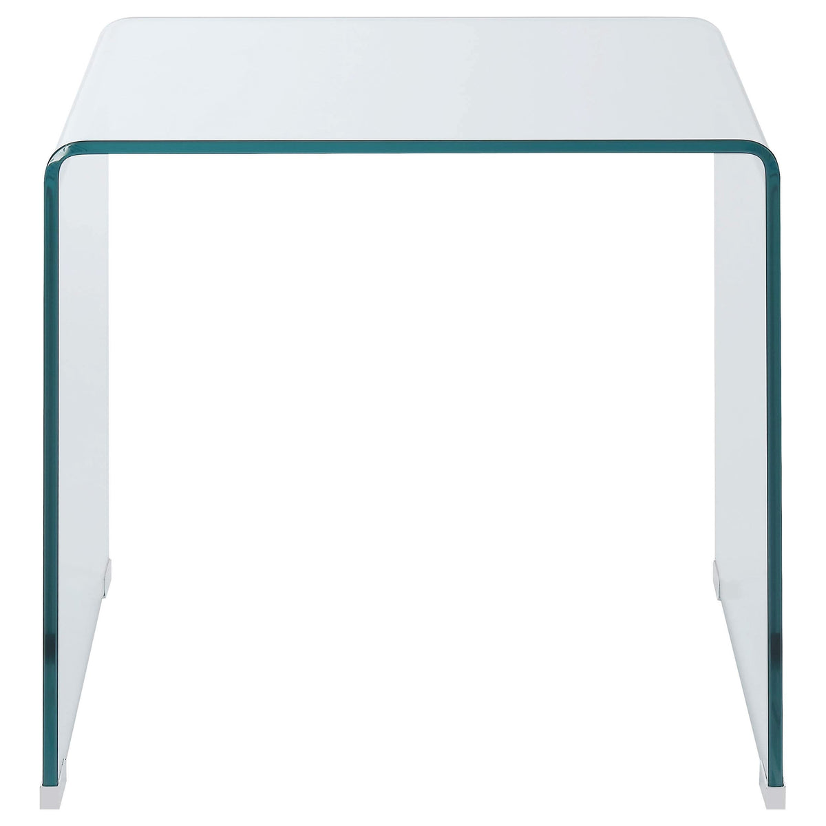 Mesa auxiliar cuadrada Ripley de vidrio templado curvado transparente