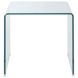 Mesa auxiliar cuadrada Ripley de vidrio templado curvado transparente