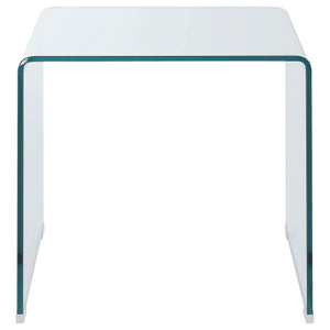 Mesa auxiliar cuadrada Ripley de vidrio templado curvado transparente