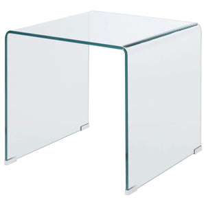 Mesa auxiliar cuadrada Ripley de vidrio templado curvado transparente