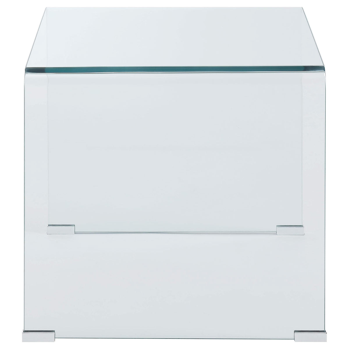 Mesa auxiliar cuadrada Ripley de vidrio templado curvado transparente