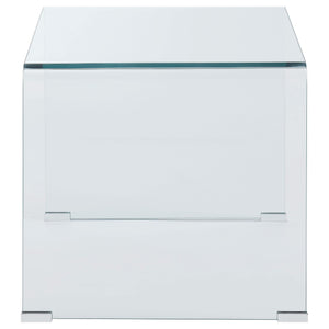 Mesa auxiliar cuadrada Ripley de vidrio templado curvado transparente