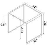 Mesa auxiliar cuadrada Ripley de vidrio templado curvado transparente