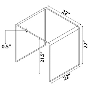 Mesa auxiliar cuadrada Ripley de vidrio templado curvado transparente