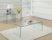 Ripley 2-piece Bent Glass Coffee and End Table Set Clear