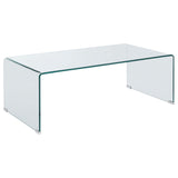 Ripley 2-piece Bent Glass Coffee and End Table Set Clear