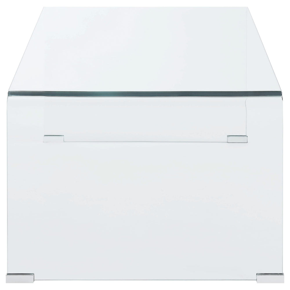 Mesa de centro rectangular Ripley de vidrio templado curvado transparente