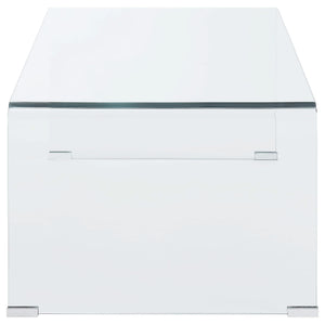 Mesa de centro rectangular Ripley de vidrio templado curvado transparente