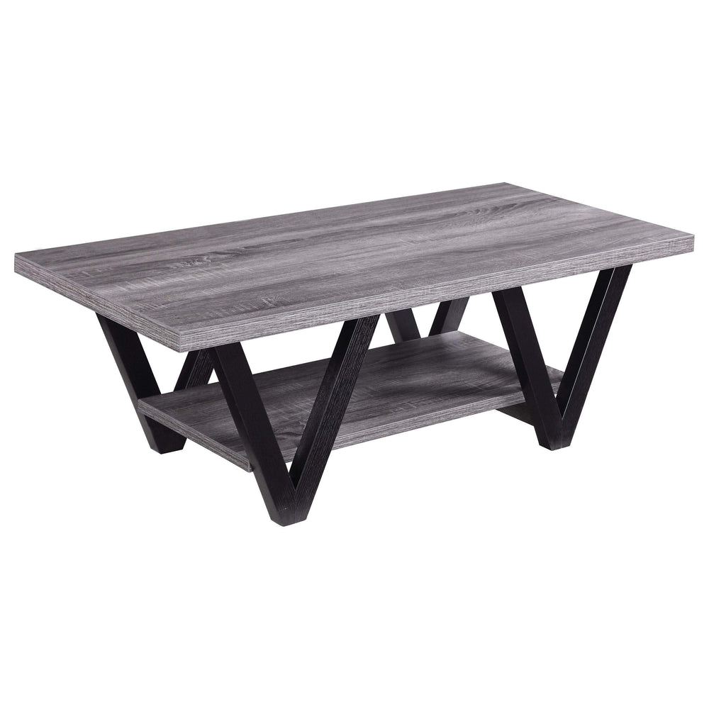Juego de mesa de centro y auxiliar rectangular de 2 piezas Stevens, gris