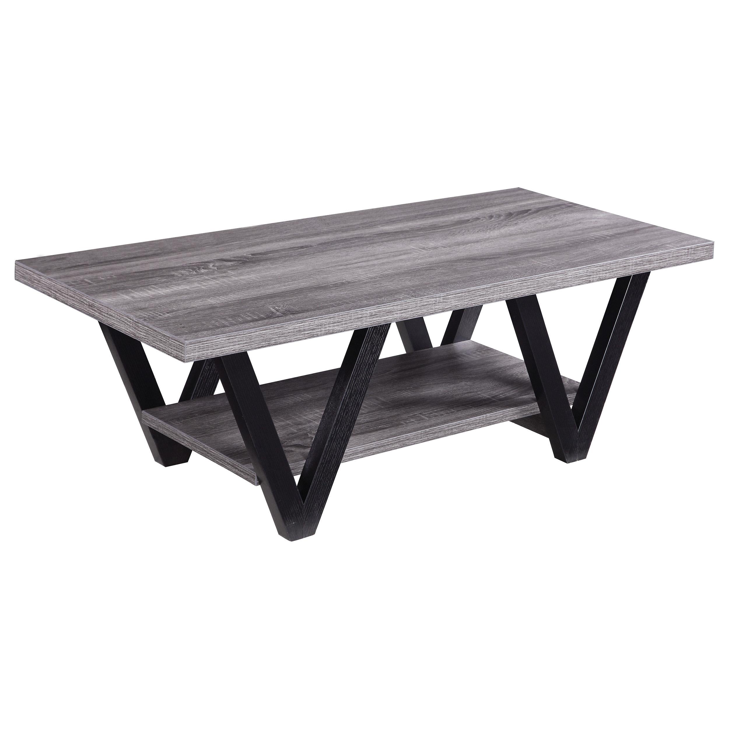 Stevens 2-piece Rectangular Coffee and End Table Set Grey