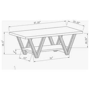 Juego de mesa de centro y auxiliar rectangular de 2 piezas Stevens, gris