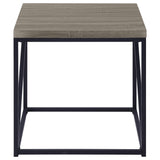 Mesa auxiliar cuadrada Birdie de madera de ingeniería, color gris Sonoma