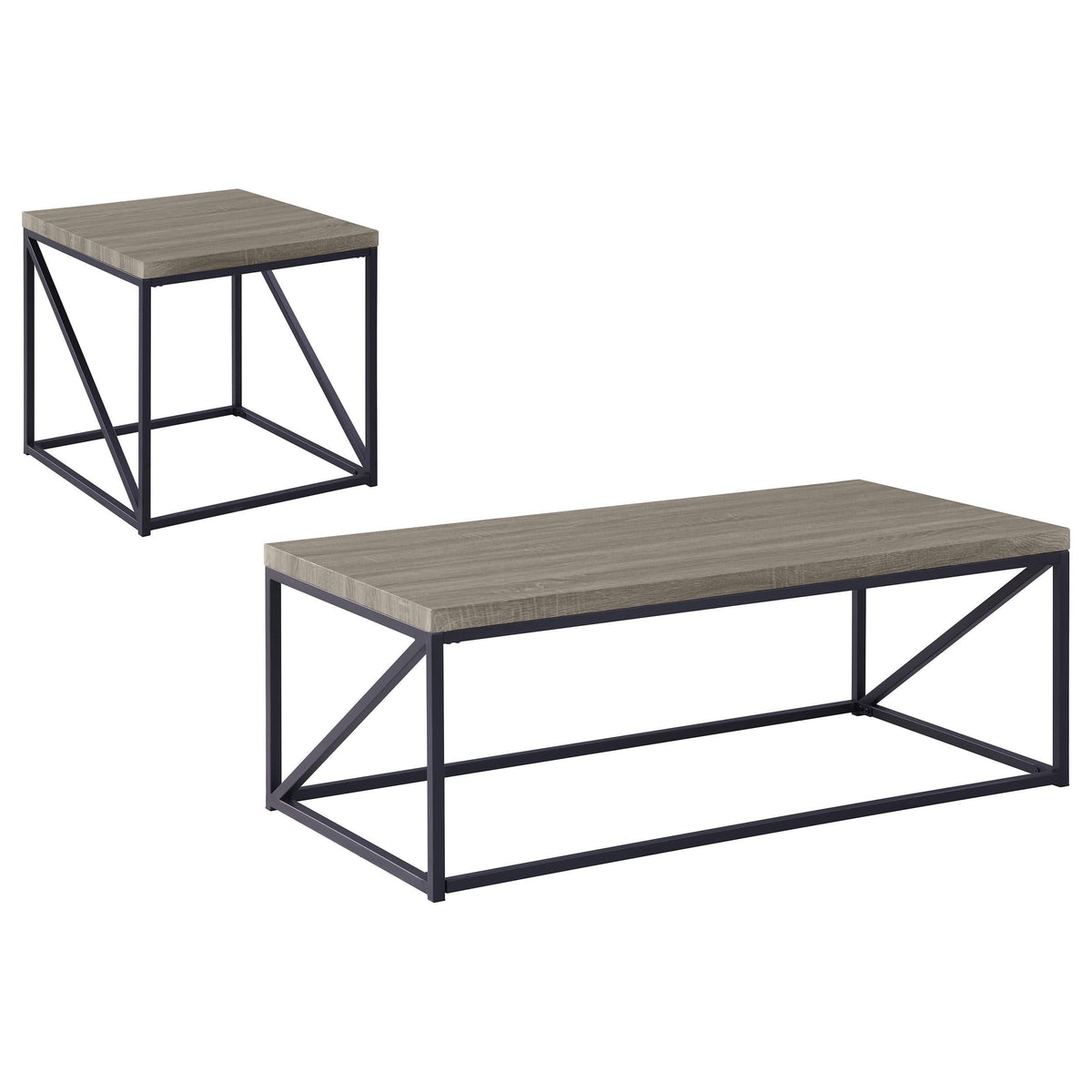 Juego de mesa auxiliar y de centro Birdie de 2 piezas, color gris Sonoma