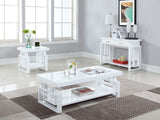 Mesa auxiliar rectangular Schmitt blanca de alto brillo
