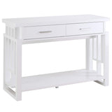 Consola de entrada Schmitt con 2 cajones, blanco brillante