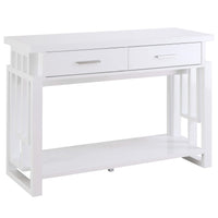 Consola de entrada Schmitt con 2 cajones, blanco brillante