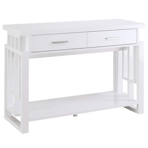 Consola de entrada Schmitt con 2 cajones, blanco brillante