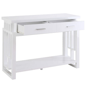 Consola de entrada Schmitt con 2 cajones, blanco brillante