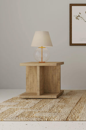 Mesa auxiliar cuadrada de madera de ingeniería Cortona de mango