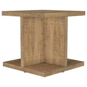 Mesa auxiliar cuadrada de madera de ingeniería Cortona de mango