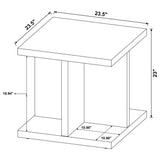 Mesa auxiliar cuadrada de madera de ingeniería Cortona de mango
