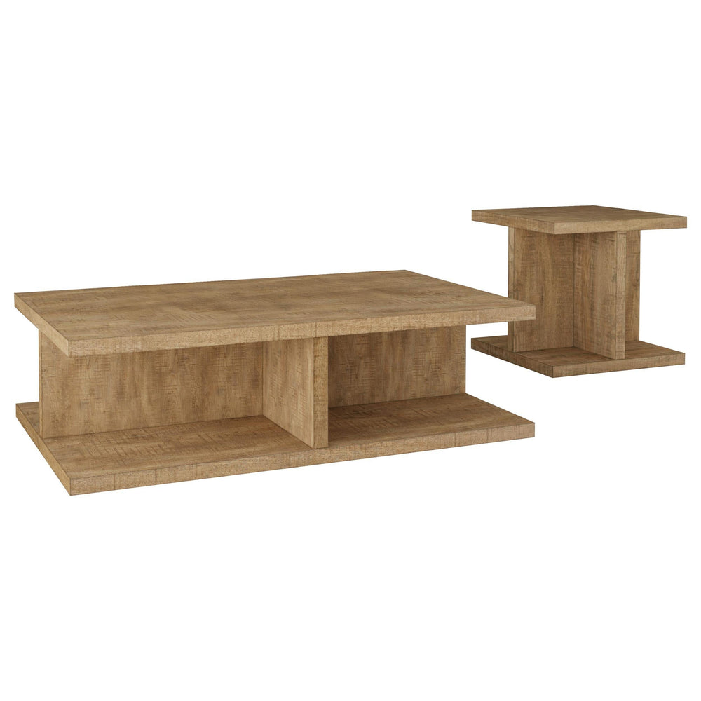 Juego de mesa de centro y auxiliar de 2 piezas Cortona Mango