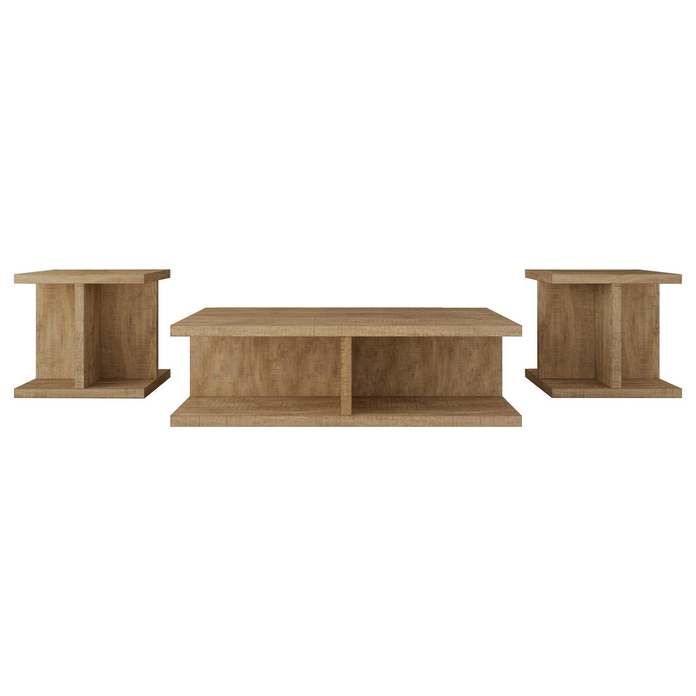 Juego de mesa de centro y auxiliar de 3 piezas Cortona Mango