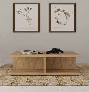 Mesa de centro cuadrada de madera de ingeniería Cortona, mango